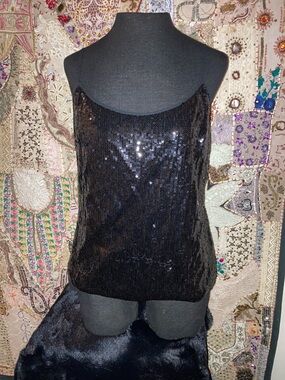 Talbots Black Sequin Camisole Tank